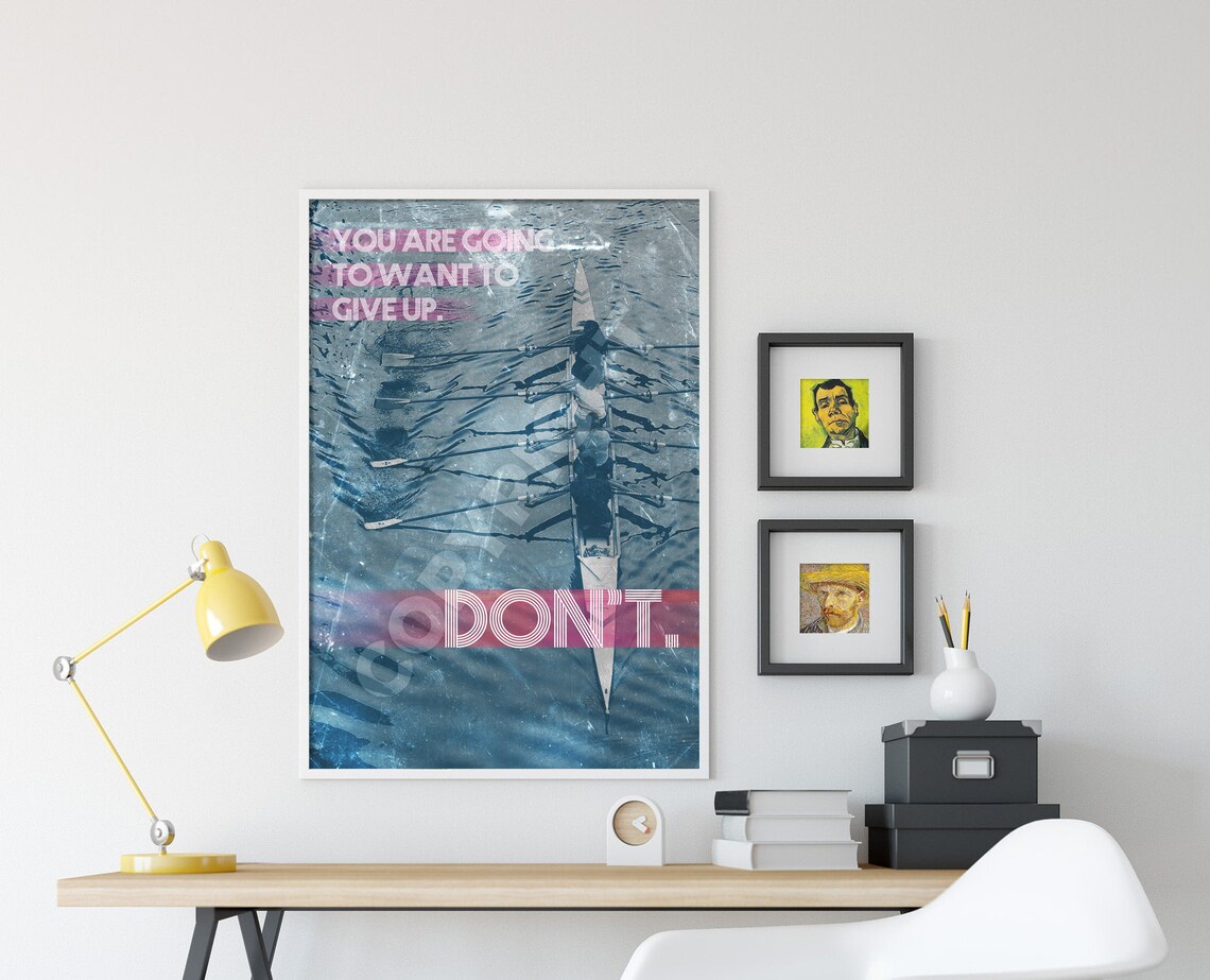 You Are Going To Want To Give Up Rowing Crew Quote Fitness Poster - Image 4