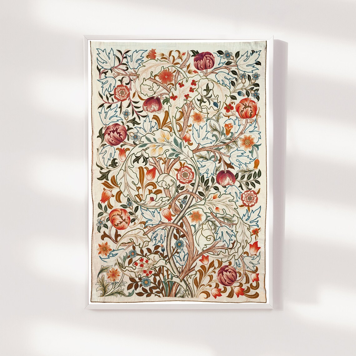William Morris Acanthus Door Silk Embroidery Art Print - Image 4