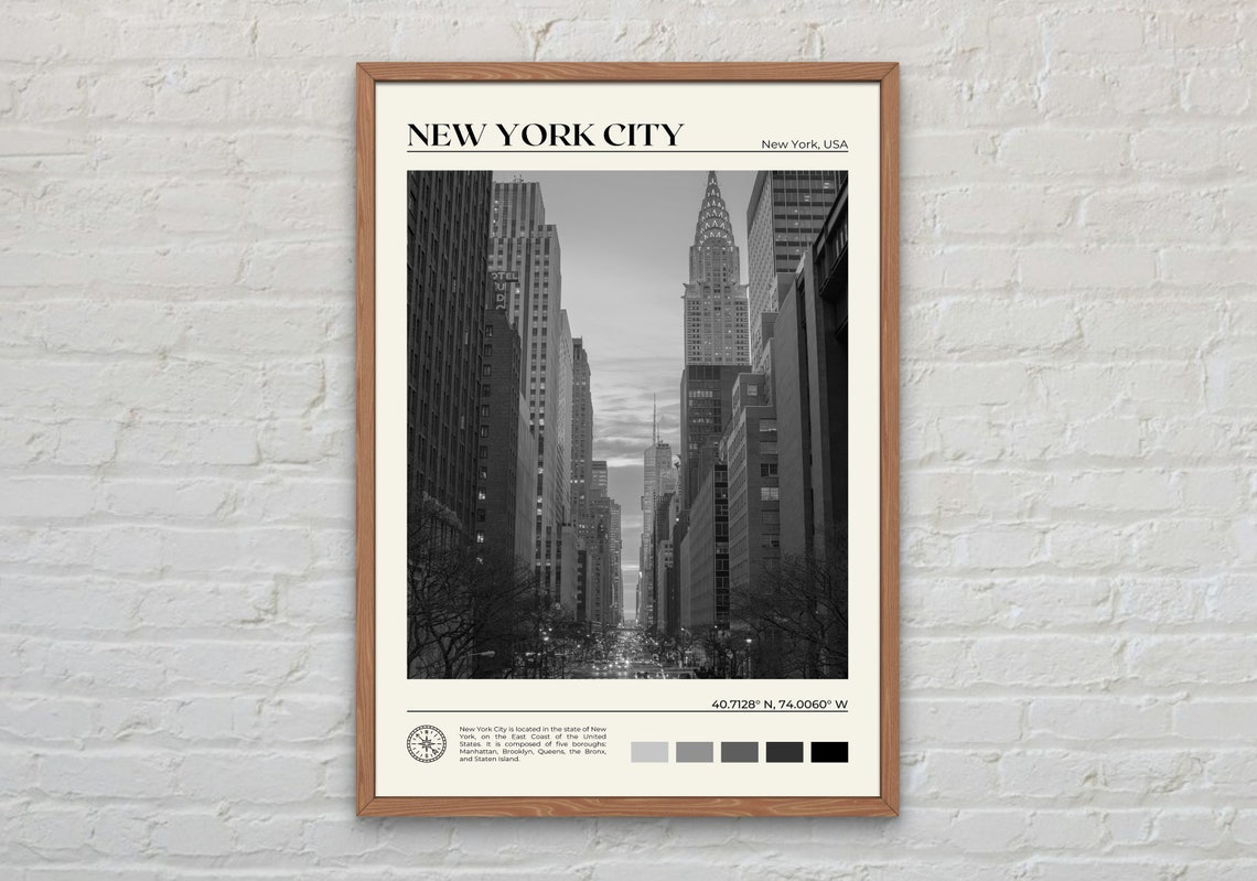 Black And White New York City Print New York City Wall Art New York City Poster New York City Photo New York City Poster Print