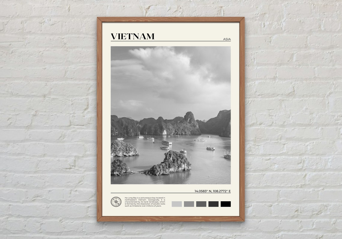 Black And White Vietnam Print Vietnam Wall Art Vietnam Poster Vietnam Photo Vietnam Poster Print Vietnam Wall Decor Asia Poster