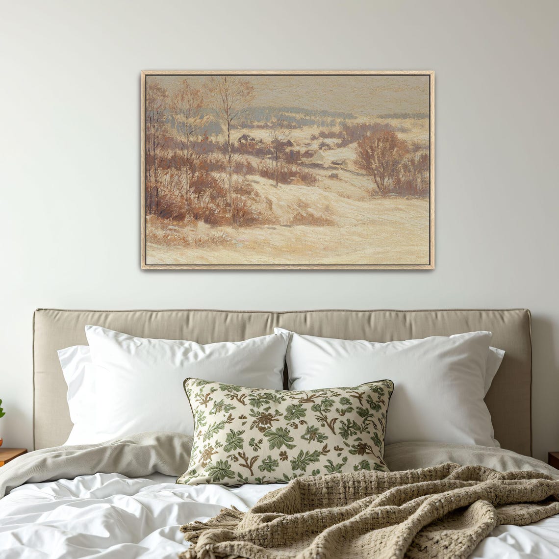 Snowy Winter Hills with Bare Trees Muted Calm Landscape Poster - Image 5