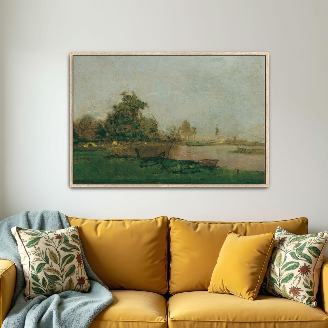 Quiet River Landscape With Beached Boat And Dark Trees Tonalist Poster - Image 4