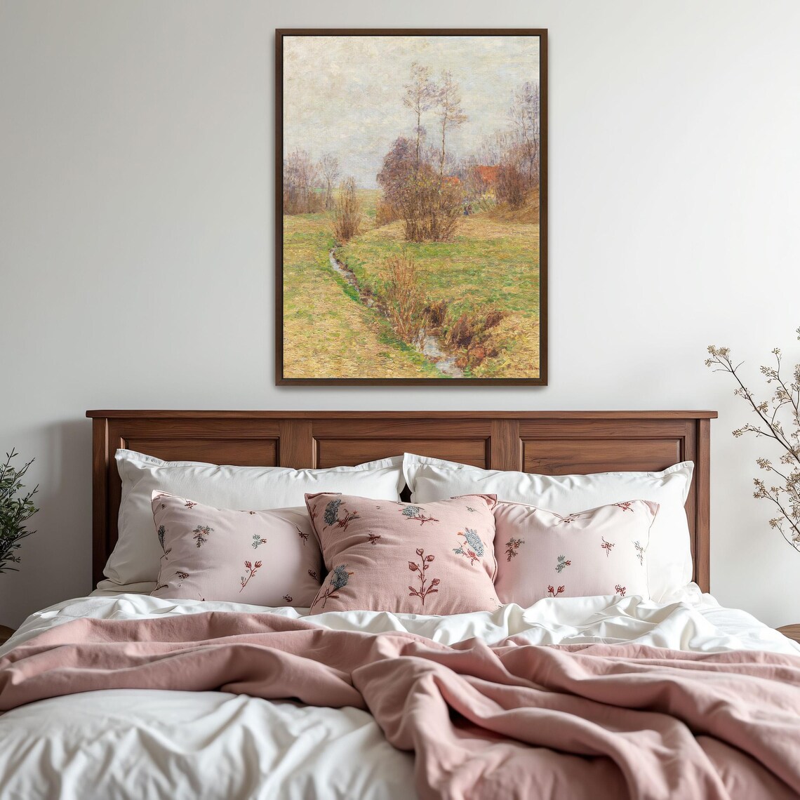 Winding Stream Through Golden Meadows And Poplars Pastoral Poster - Image 5
