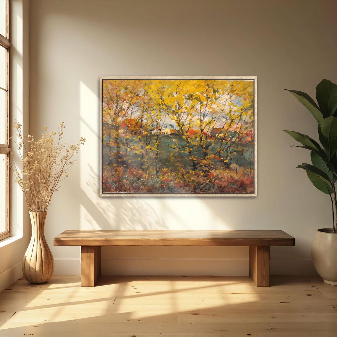 Golden Autumn Trees Impressionist Forest Landscape Wall Poster - Image 5