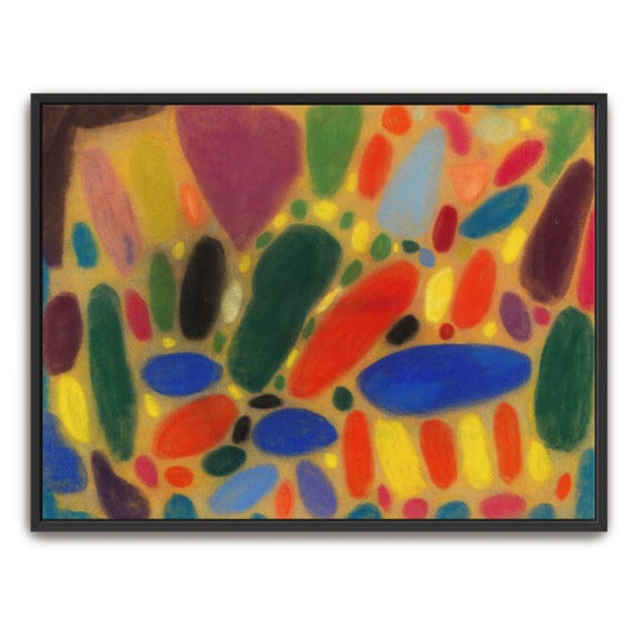 Framed Print Of Abstract Art With Colorful Shapes Geometric Fine Art Print Green And Red Entryway Art Print Abstract Decor