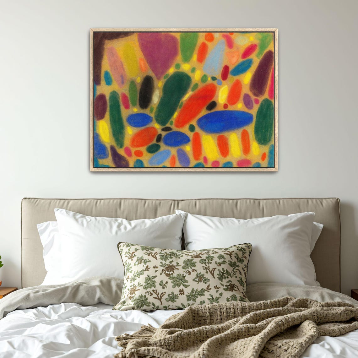 Framed Print Of Abstract Art With Colorful Shapes Geometric Fine Art Print Green And Red Entryway Art Print Abstract Decor - Image 4