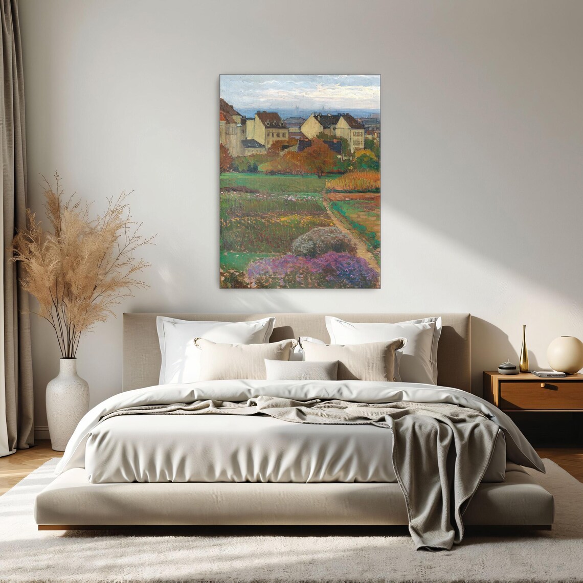 Vienna Outskirts Garden View with Houses Landscape Painting Poster - Image 2