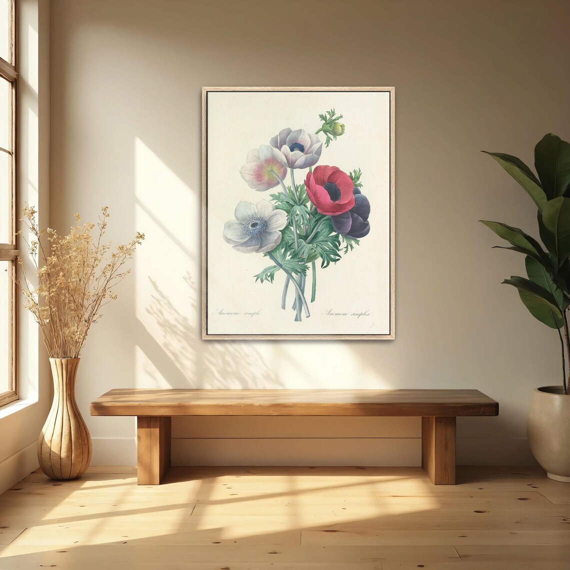 Colorful Anemone Flowers Bouquet Antique Botanical Illustration Poster - Image 5
