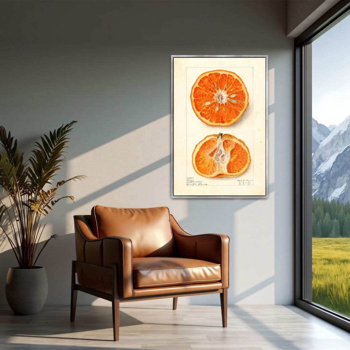 Blood Orange Cross Section Vintage Botanical Fruit Illustration Poster - Image 2