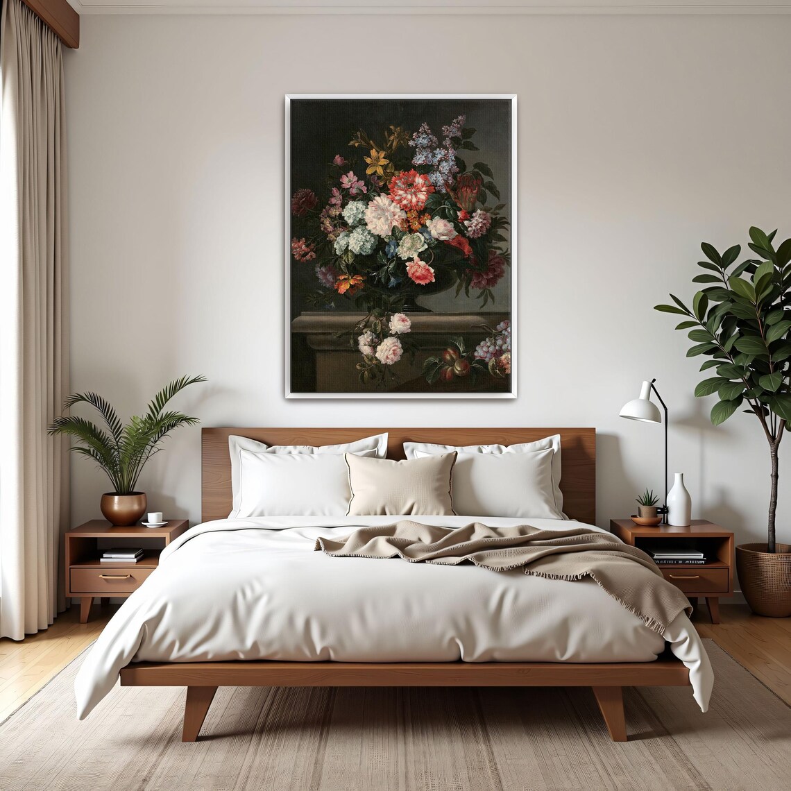 Vintage Floral Bouquet With Fruit Dutch Still Life Painting Poster - Image 3