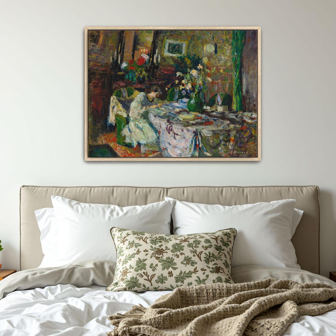 Woman Seated at a Set Table Vintage Impressionist Interior Art Print - Image 4