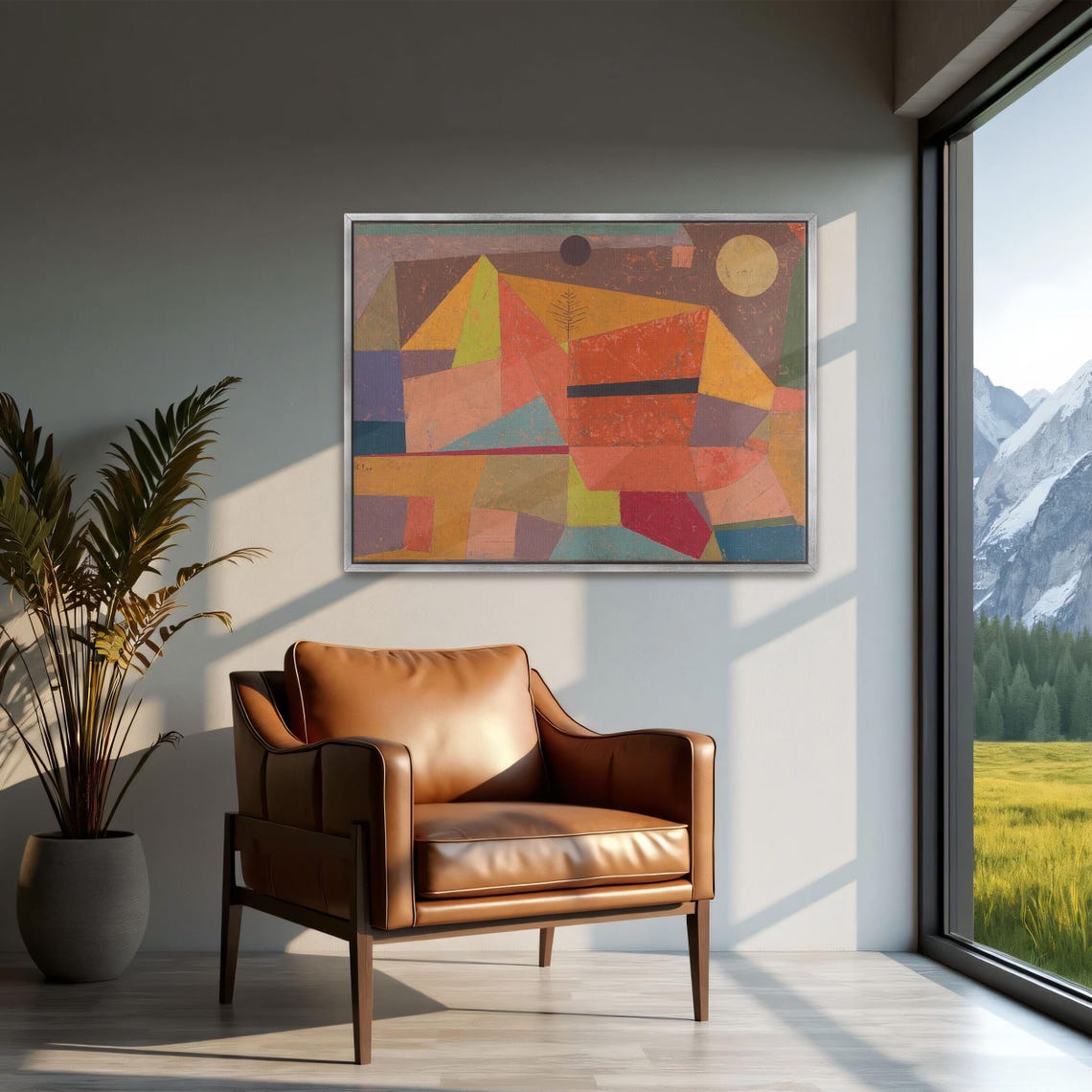 Paul Klee Geometric Castle And Sun Abstract Landscape Poster - Image 2