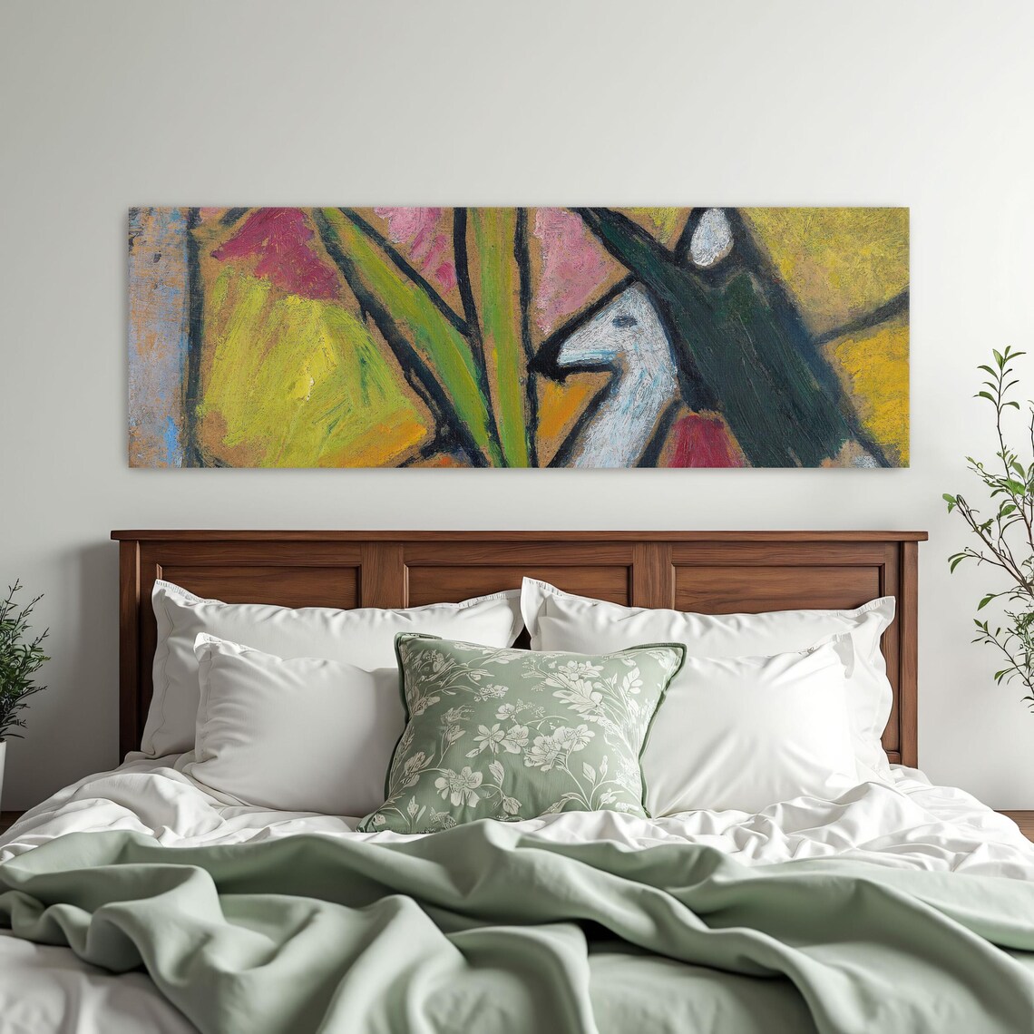 Colorful Abstract Expressionist Painting Of A White Horse Head Poster