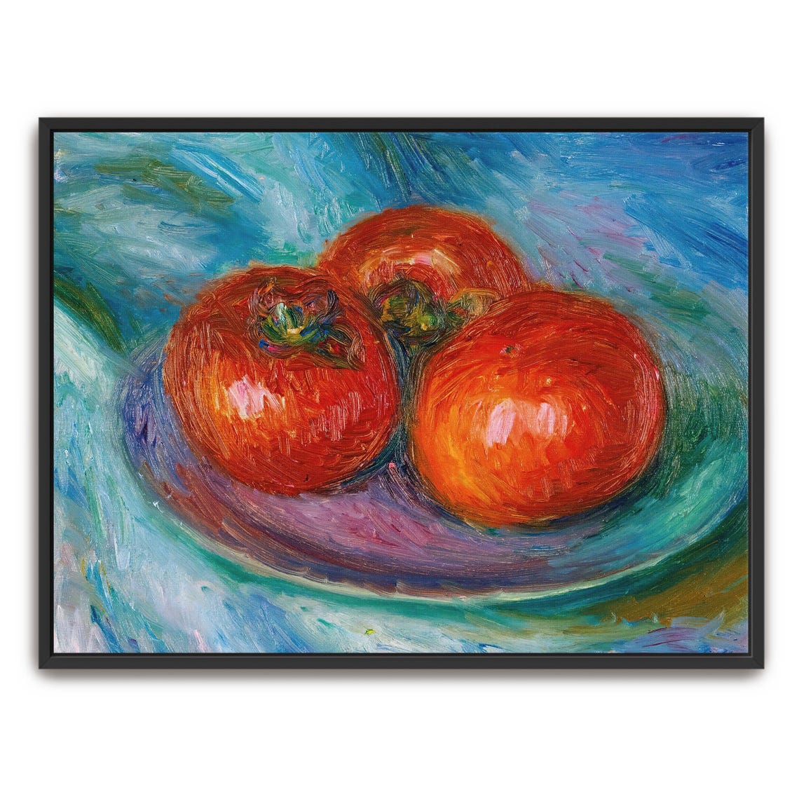 Impressionist Still Life Of Three Red Tomatoes On A Plate Poster