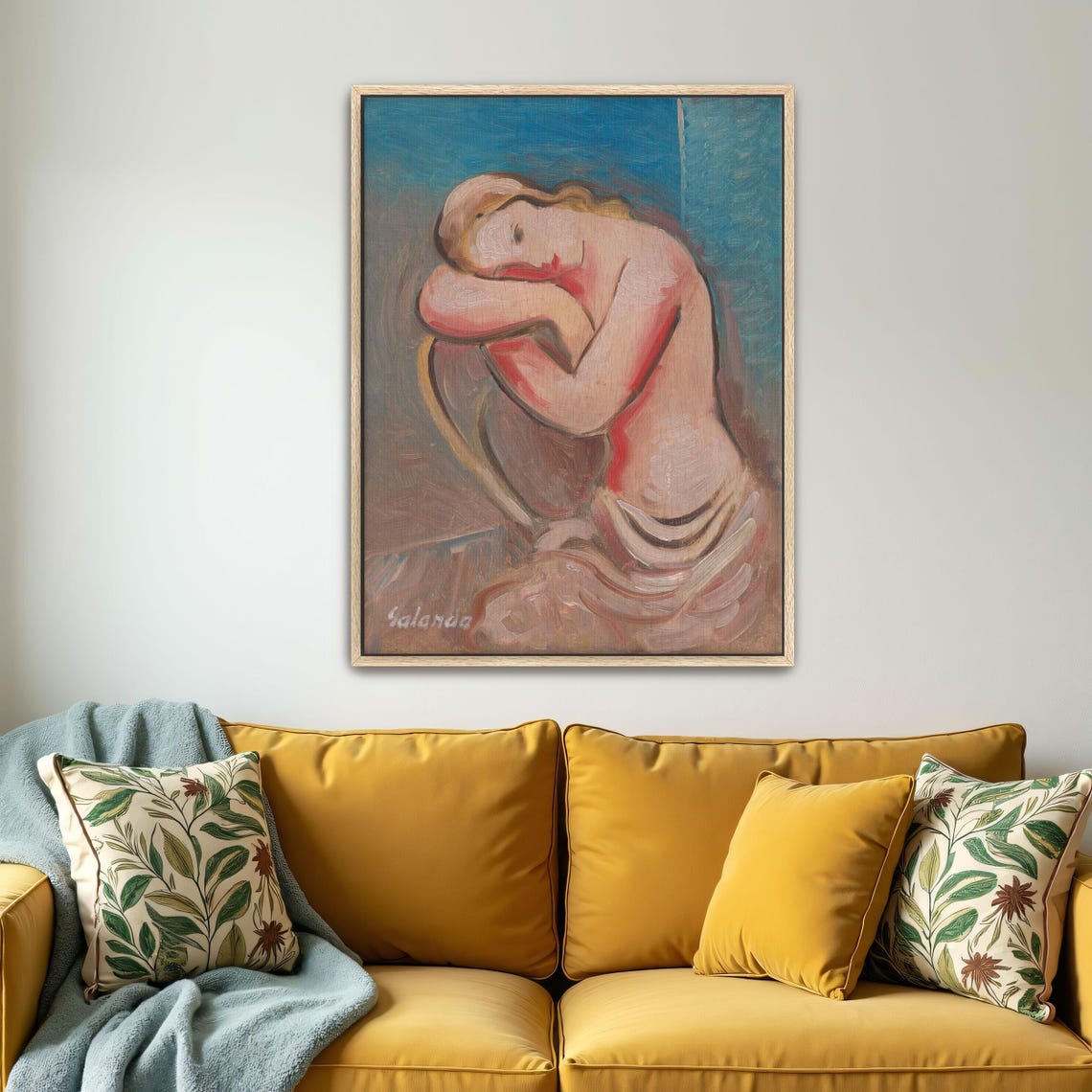 Seated Nude Woman with Folded Arms Expressive Figure Study Poster - Image 4