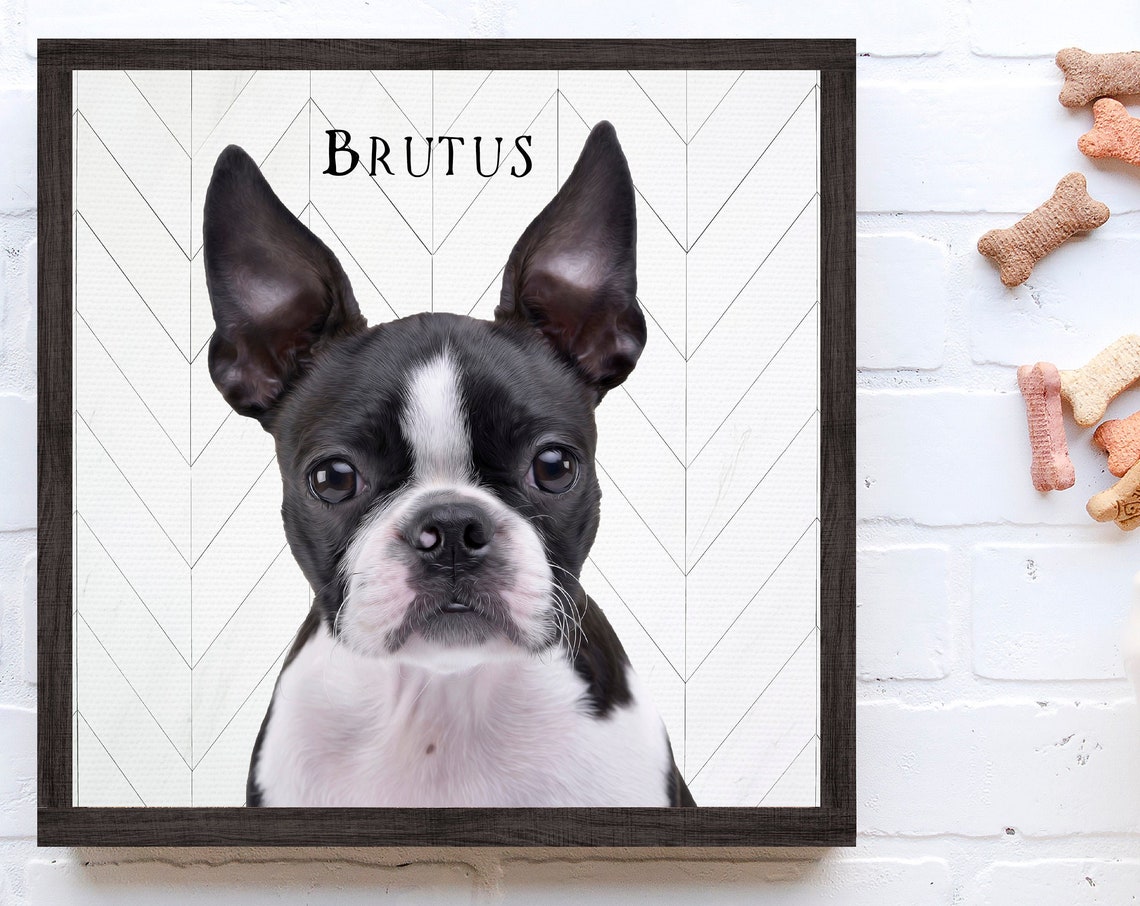 Custom Boxer Dog Portrait Personalized Pet Name Gift Wall Poster - Image 3