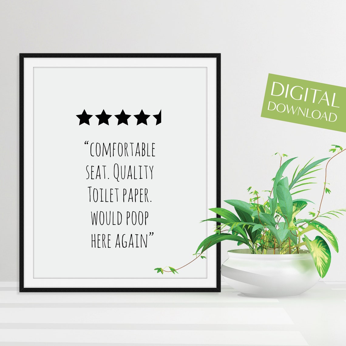 Would Poop Here Again Funny Bathroom Review Poster Gag Gift Art