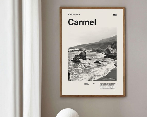 Carmel By The Sea Mid-Century Travel Poster