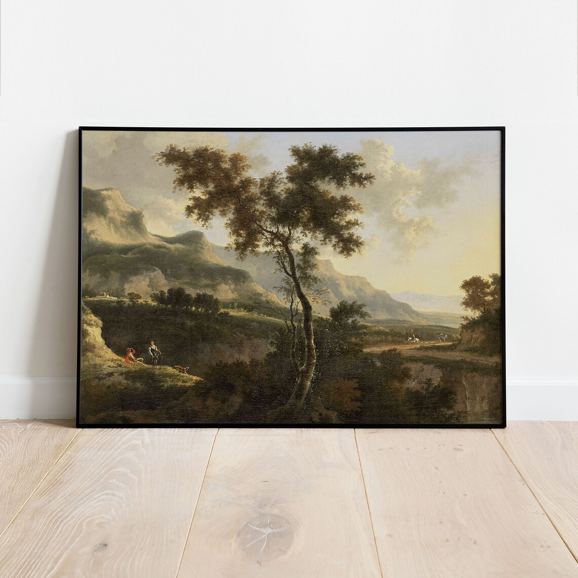 Vintage Forest Landscape Art Print, Living Room Wall Art