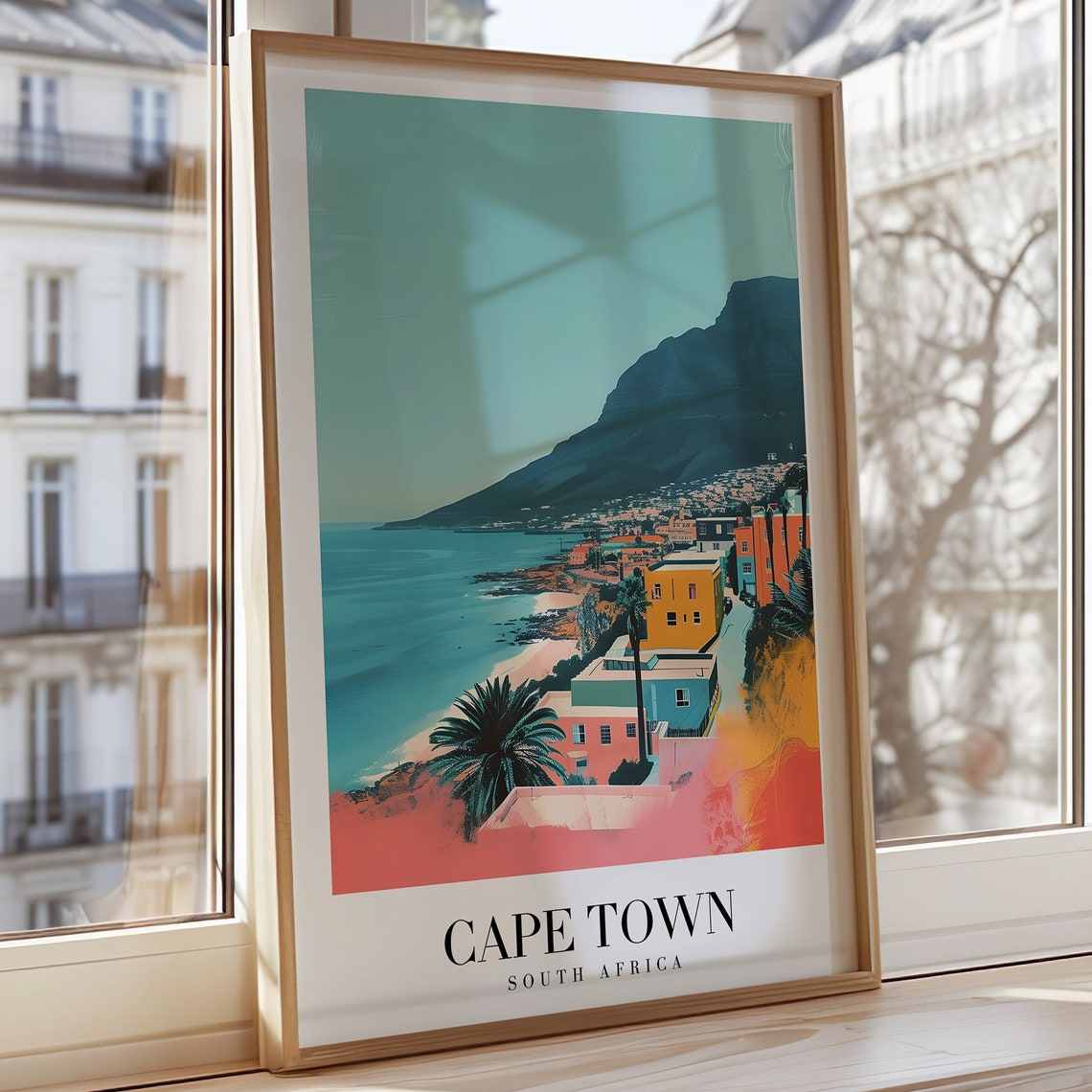 Cape Town South Africa Poster Table Mountain Beach Coastline View
