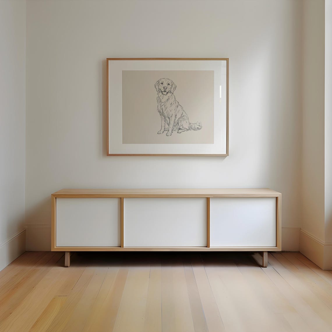 Golden Retriever Print Dog Vintage Print Dog Wall Art Antique Vintage Painting Dog Retro Drawing Farmhouse Print Retriever Wall Art - Image 2