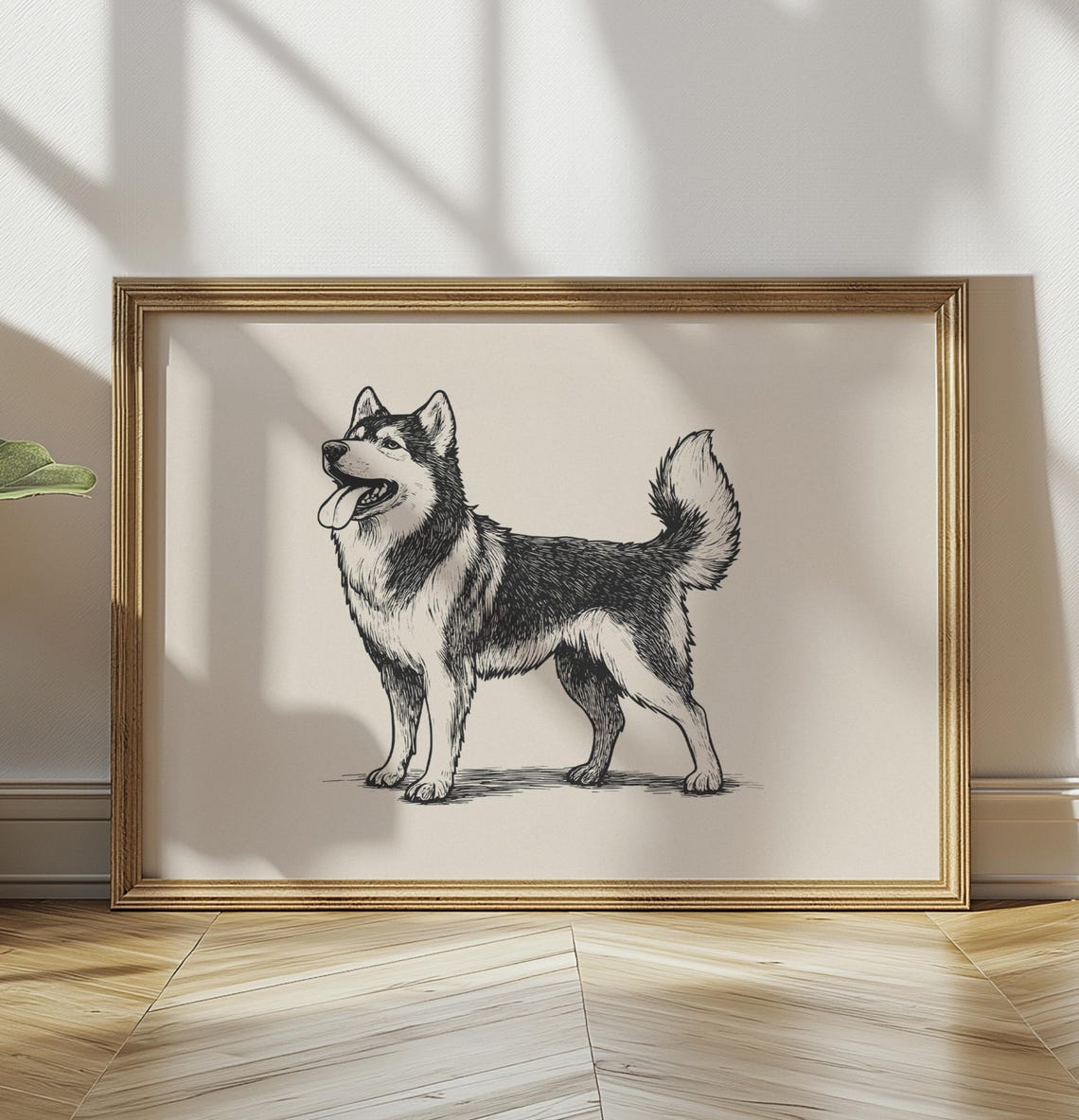 Husky Nursery Wall Art Girls Room Vintage Poster Smiling Dog Sketch Boys Room Decor Baby Nursery Drawing Dog Sketch Husky Dog Painting - Image 3