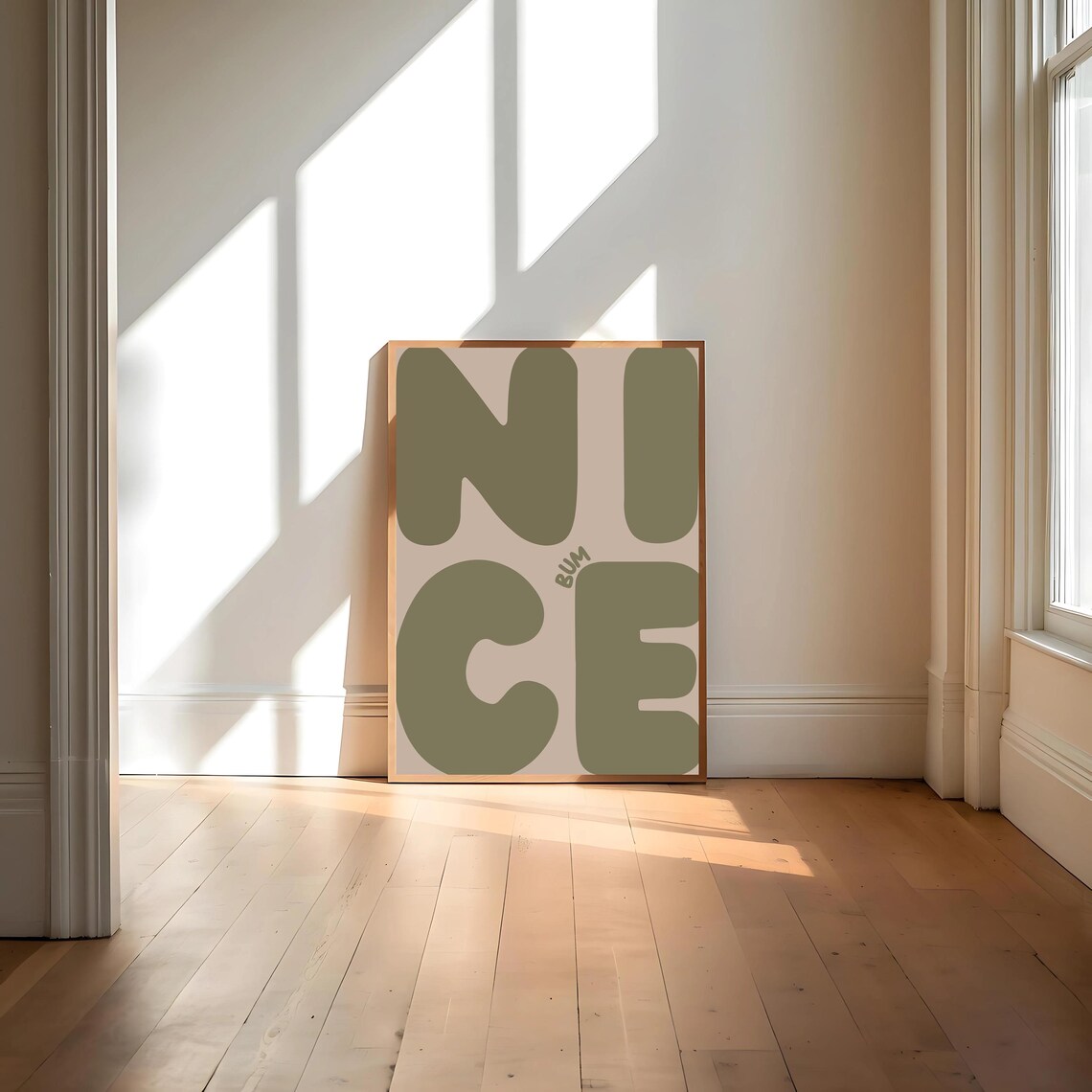 Nice Bum Art Print, Funny Boho Bathroom Decor - Image 4