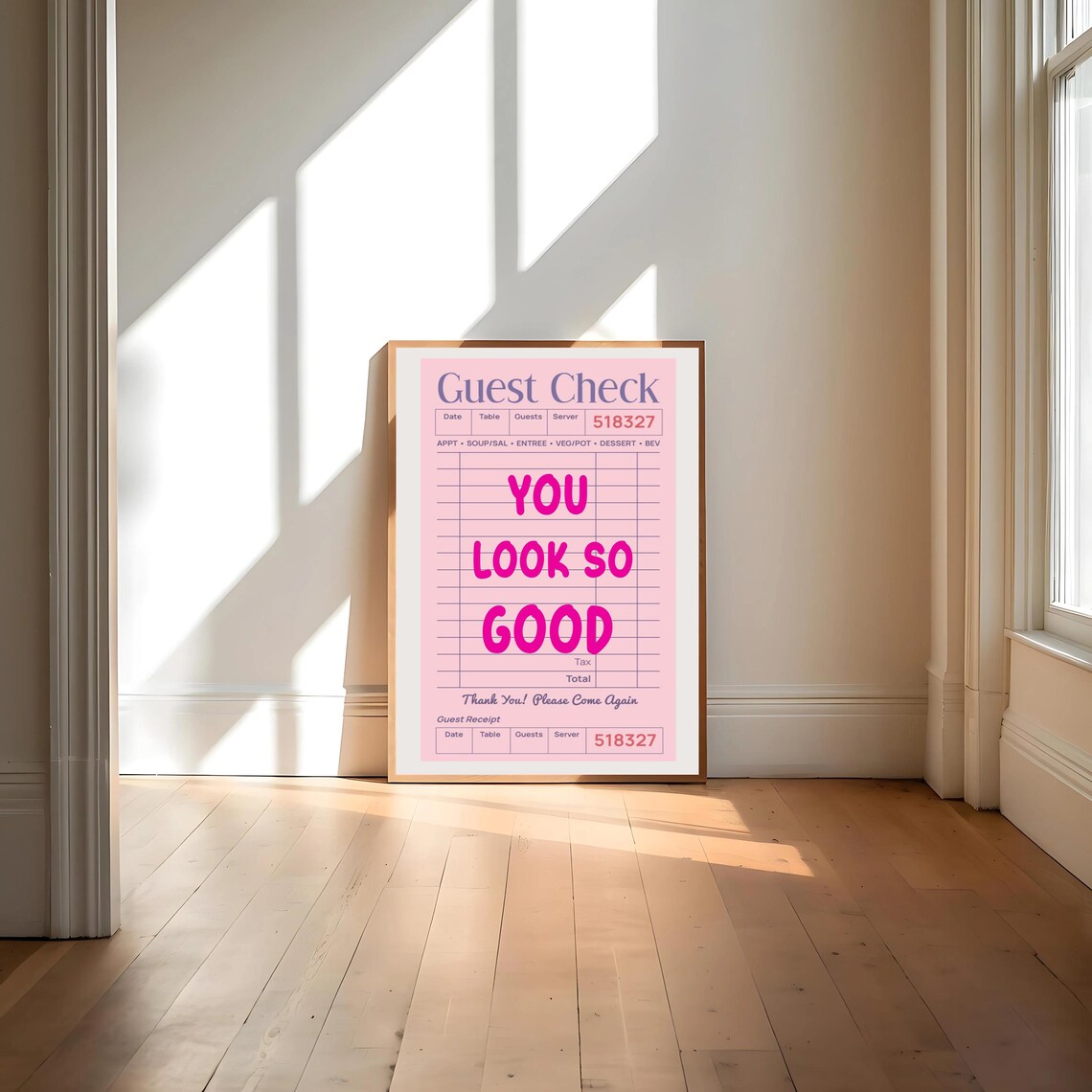 You Look So Good Retro Guest Check, Preppy Decor - Image 4