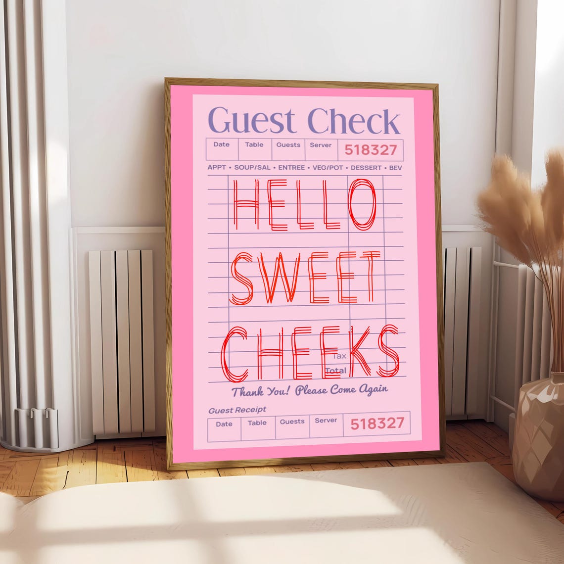 Hello Sweet Cheeks Bathroom Sign Instant Sweet Cheeks Sign Bathroom Wall Art Typography Art Prints Nursery Decor - Image 2