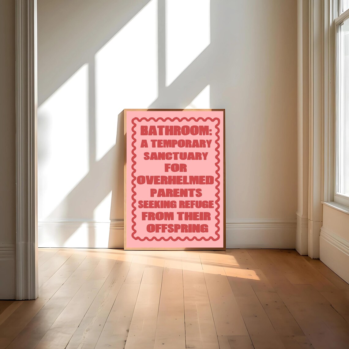 Funny Bathroom Typography, Bathroom Sanctuary Poster - Image 4