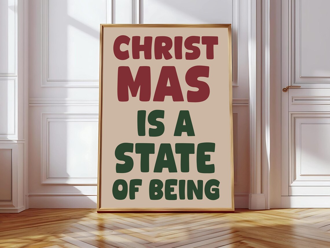 Merry Christmas Quote, Minimalist Winter Poster