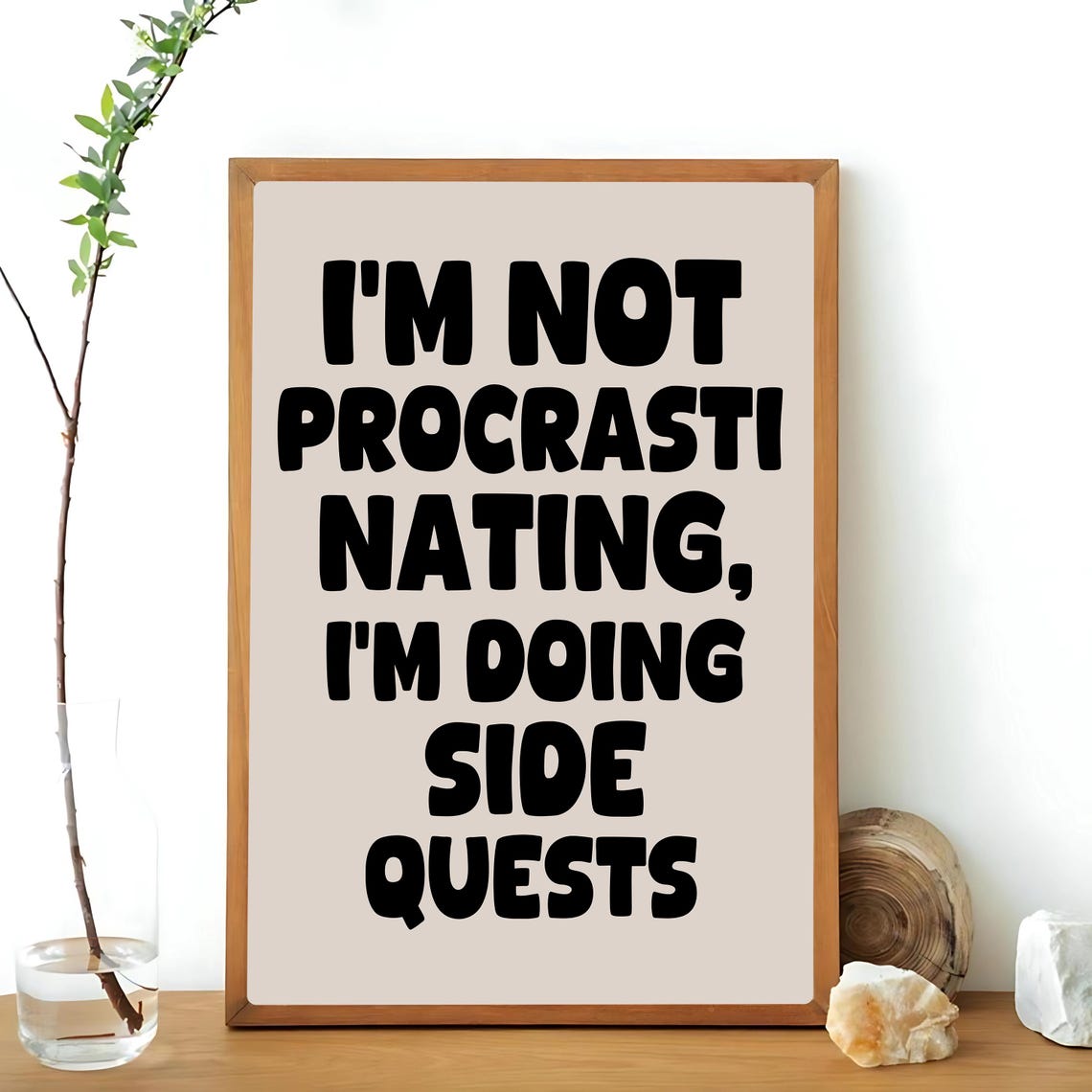 Im Not Procrastinating Art Print Funny Neutral Desk Decor Office Decor Home Office Wall Art Funny Quote Dorm Decor Study Print - Image 3