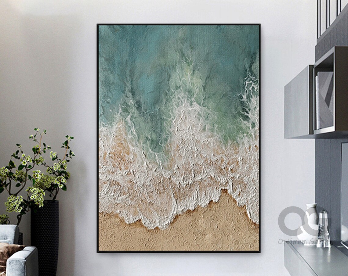 Ocean Painting, Abstract Coastal Wall Art Print