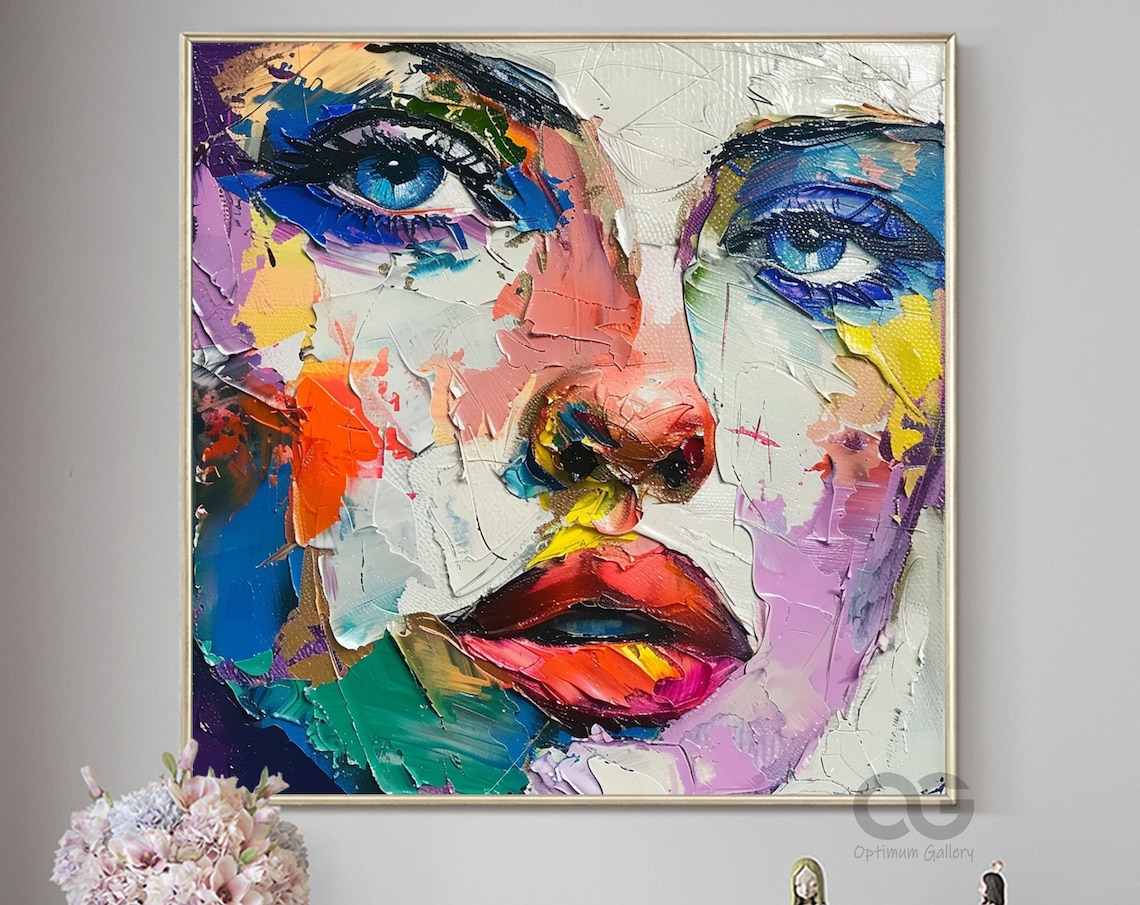 Contemporary Abstract Woman Face Portrait Art Print