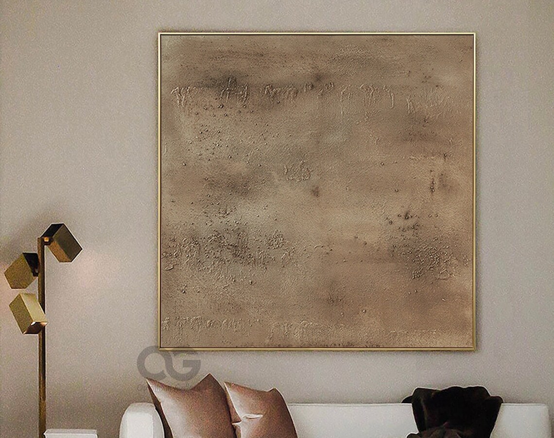 Large Minimalist Brown Abstract Painting Art Print