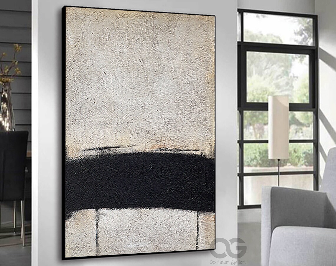 Beige and Black Abstract Art Print, Modern Minimalist - Image 5
