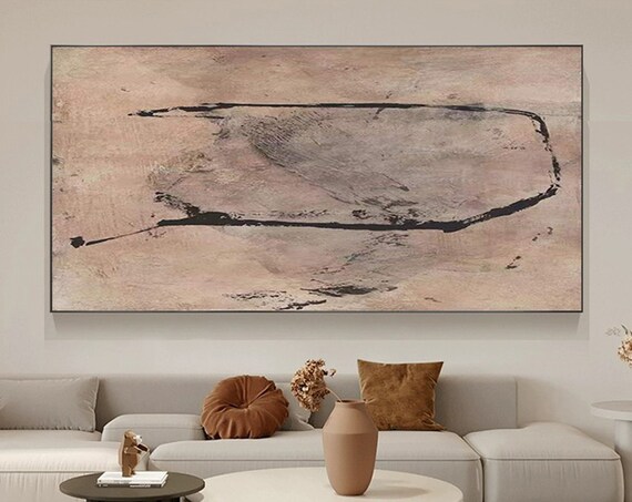 Large Abstract Brown Minimalist Wall Art Original Brown Painting Modern Textured Art Wabi Sabi Minimalist Painting Pastel Room Decor