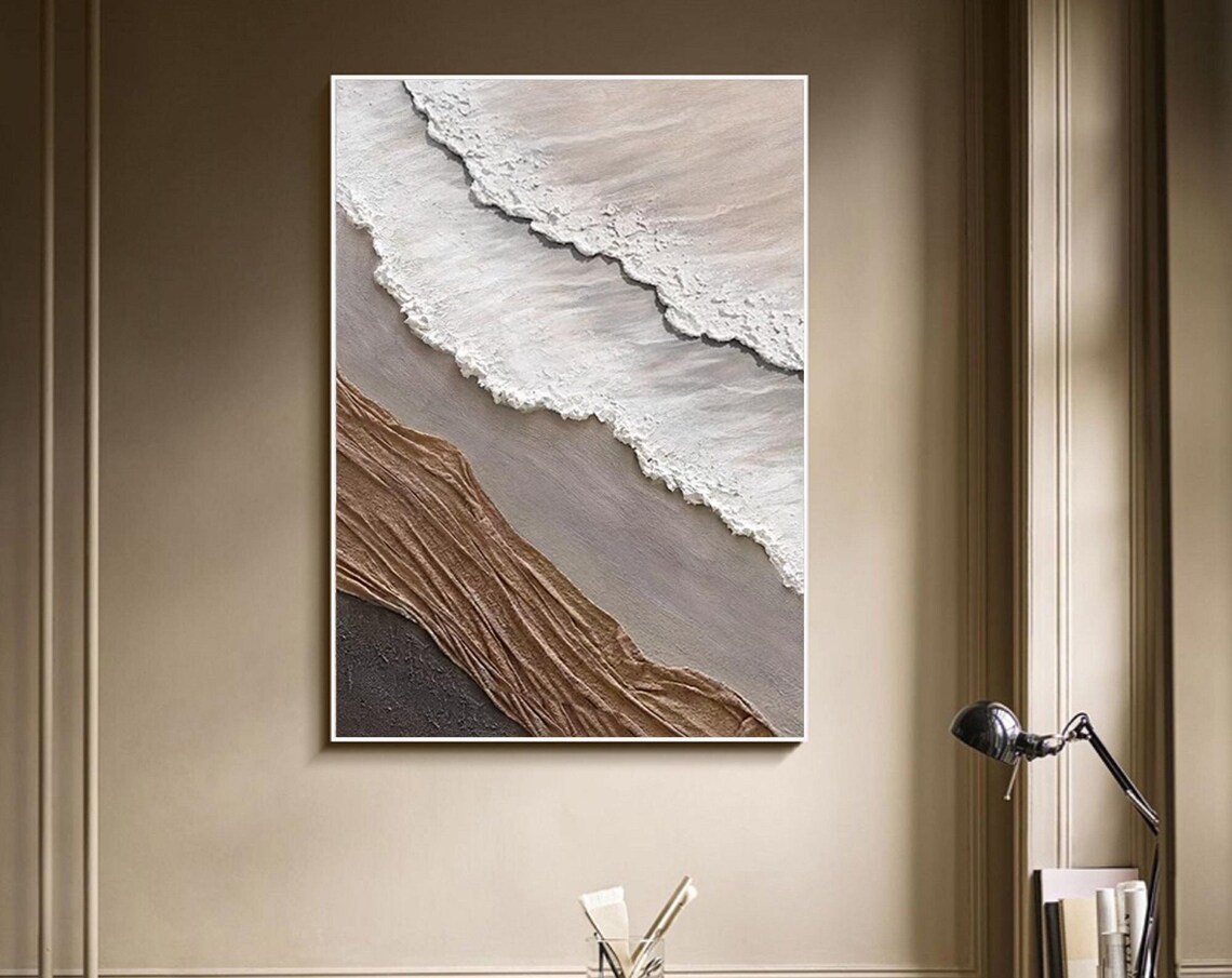 3D Minimalist Ocean Wave, Wabi Sabi Wall Art Print - Image 5