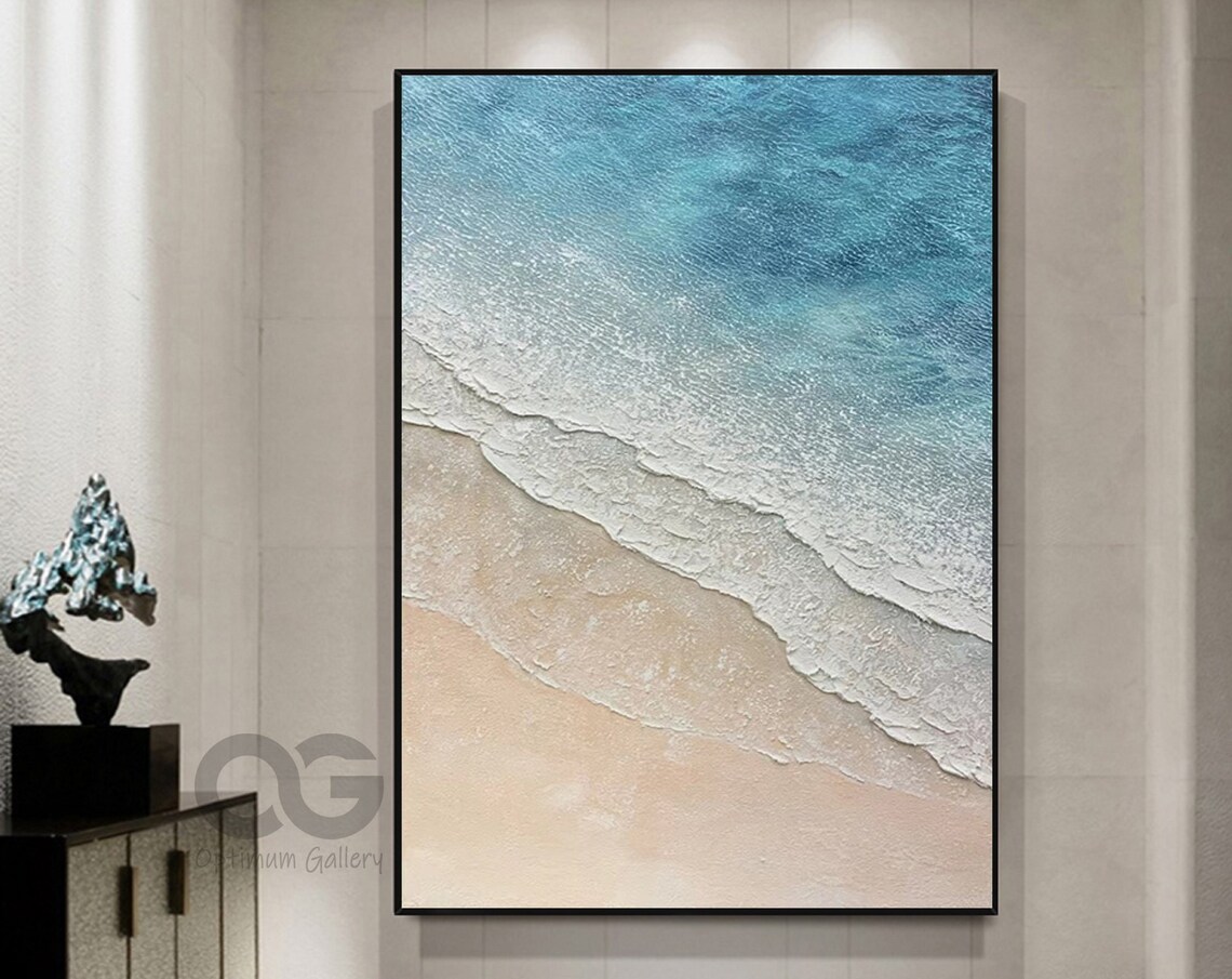 Blue Ocean Abstract Coastal Landscape Art Print