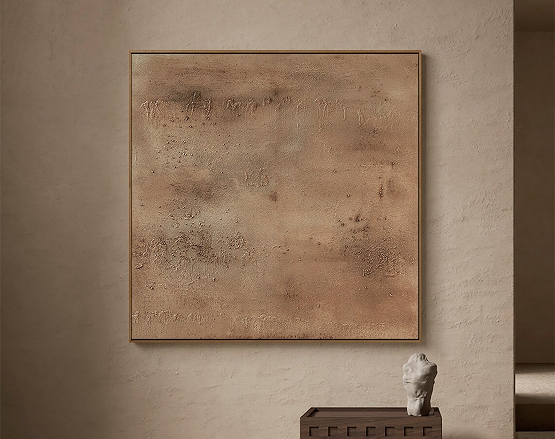Large Minimalist Brown Abstract Painting Art Print - Image 5