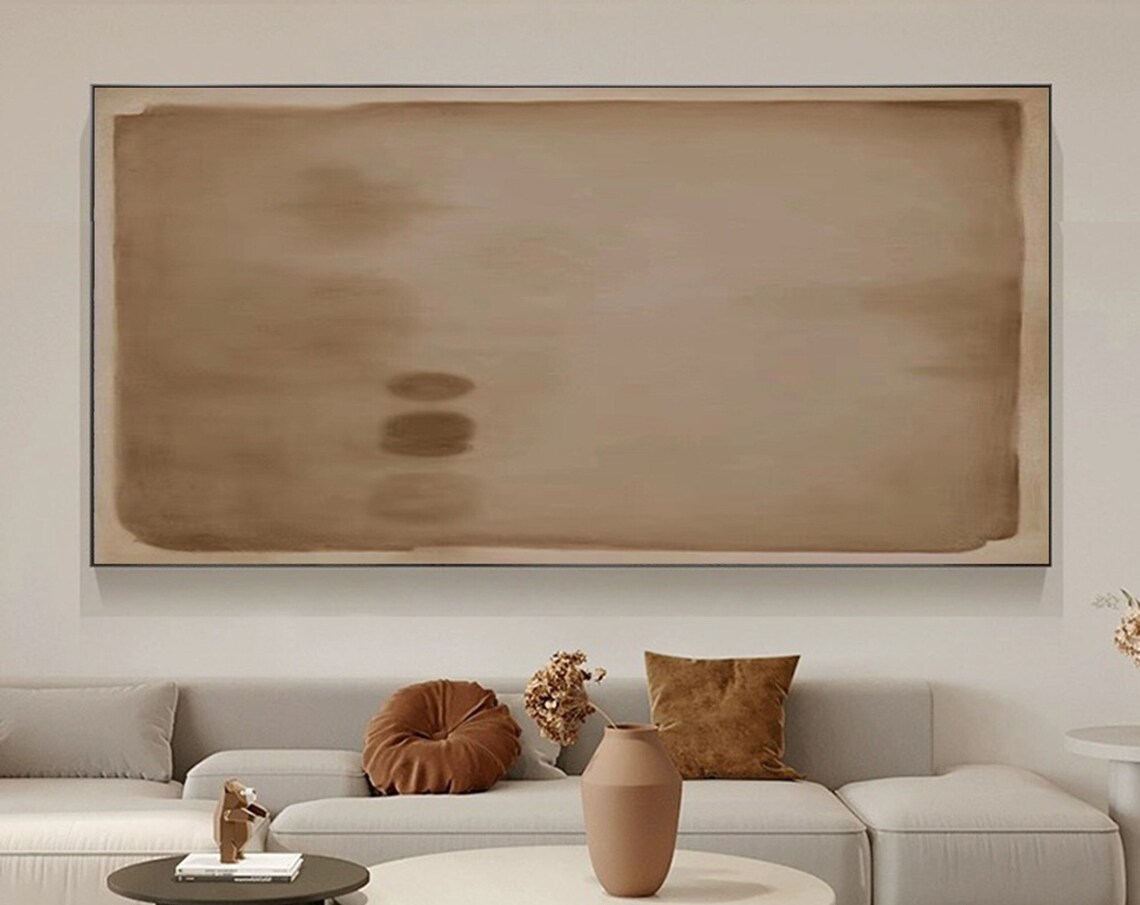 Abstract Brown Minimalist Art Print, Modern Textured