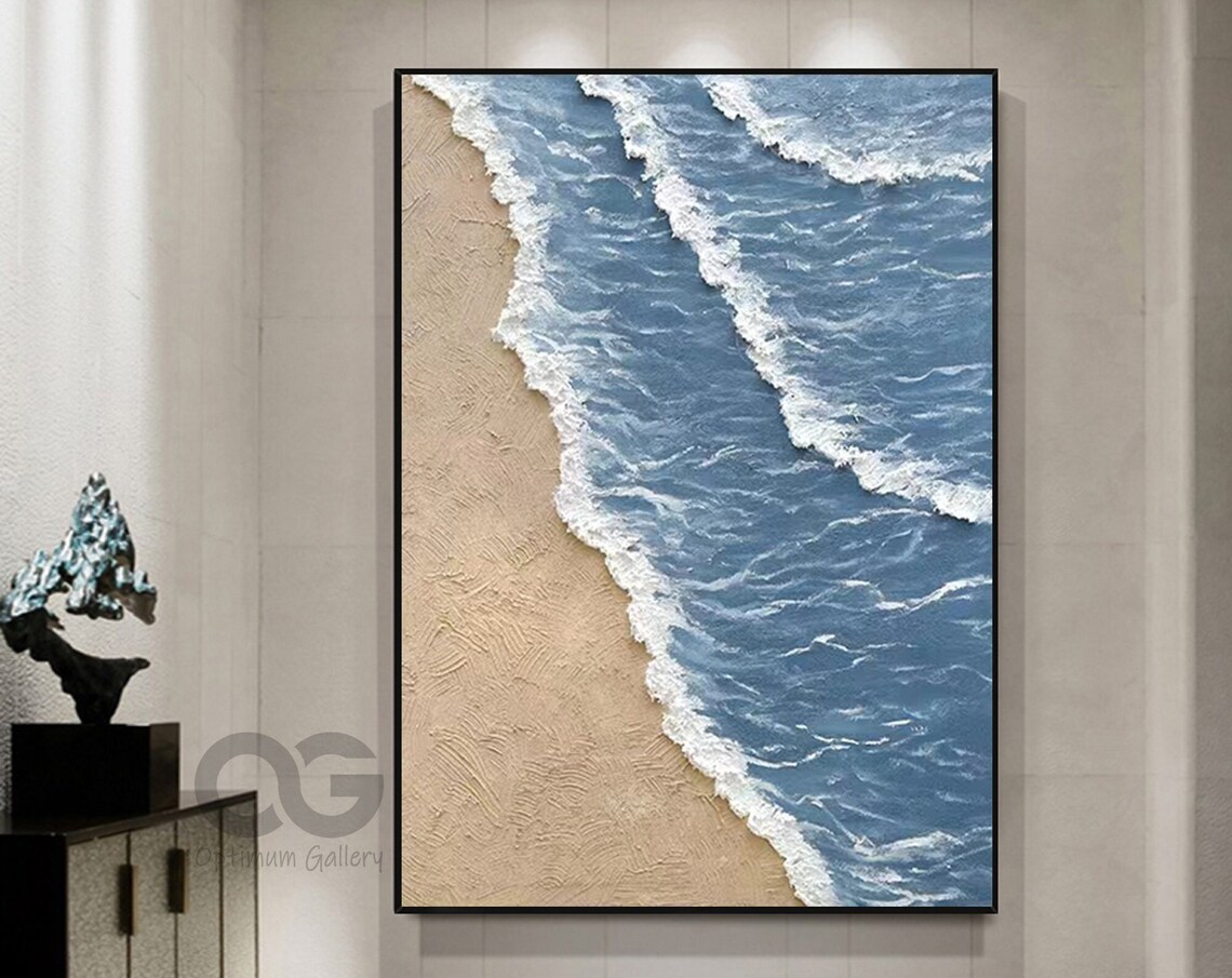 Abstract Ocean Wave Art Print, Coastal Wall Art