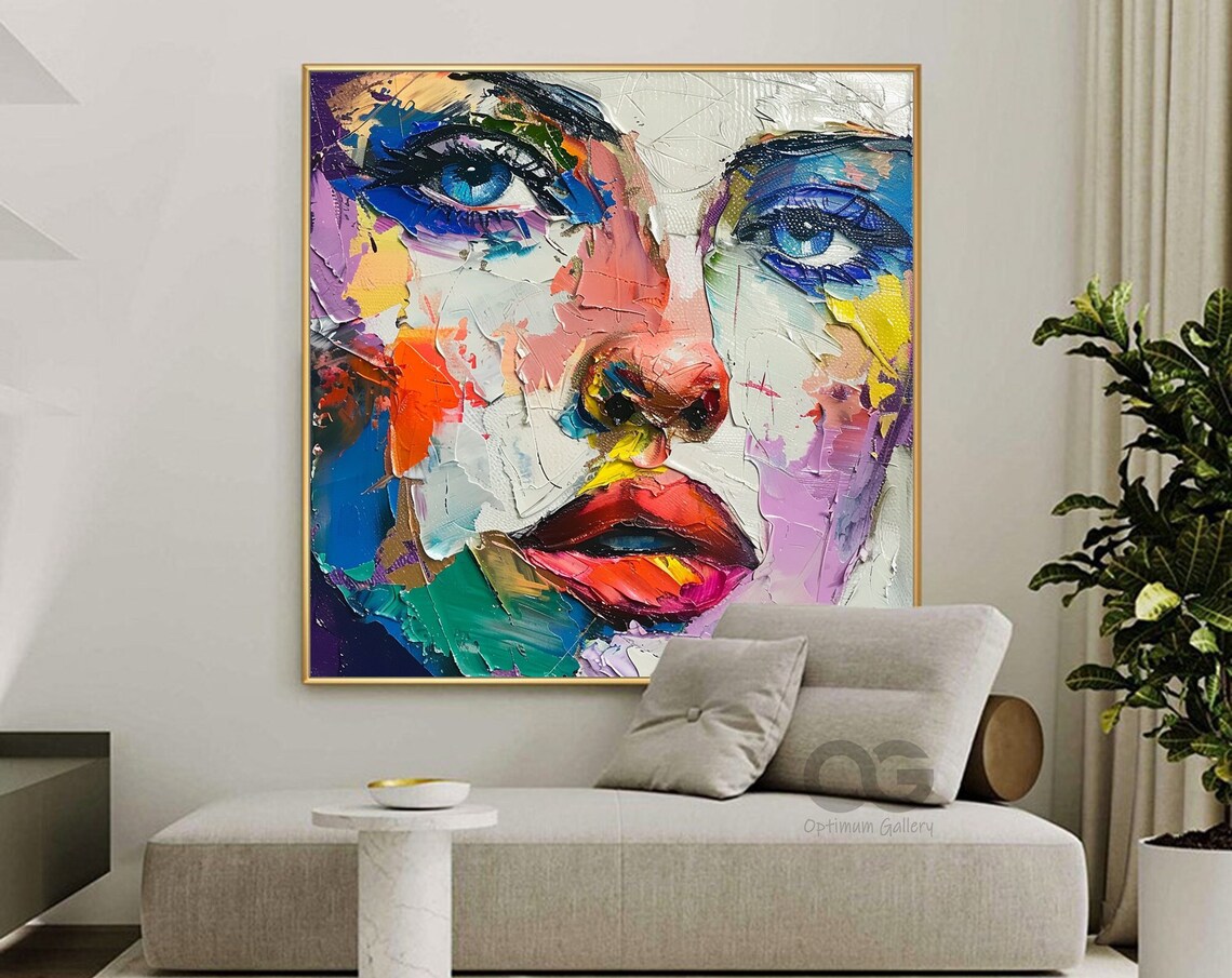 Contemporary Abstract Woman Face Portrait Art Print - Image 5