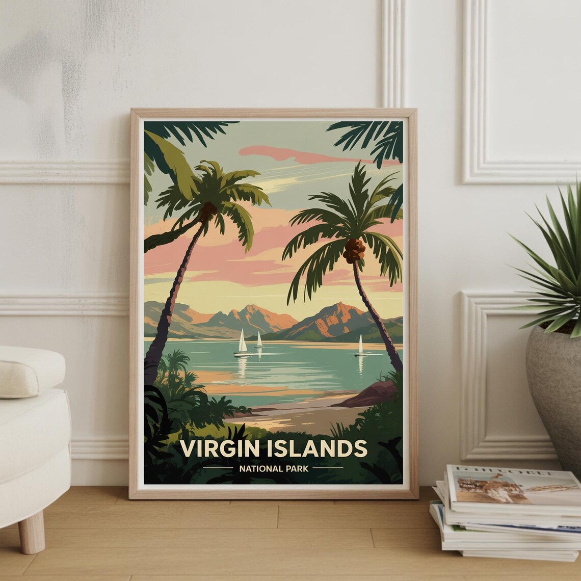 Virgin Islands National Park Travel Poster, Caribbean