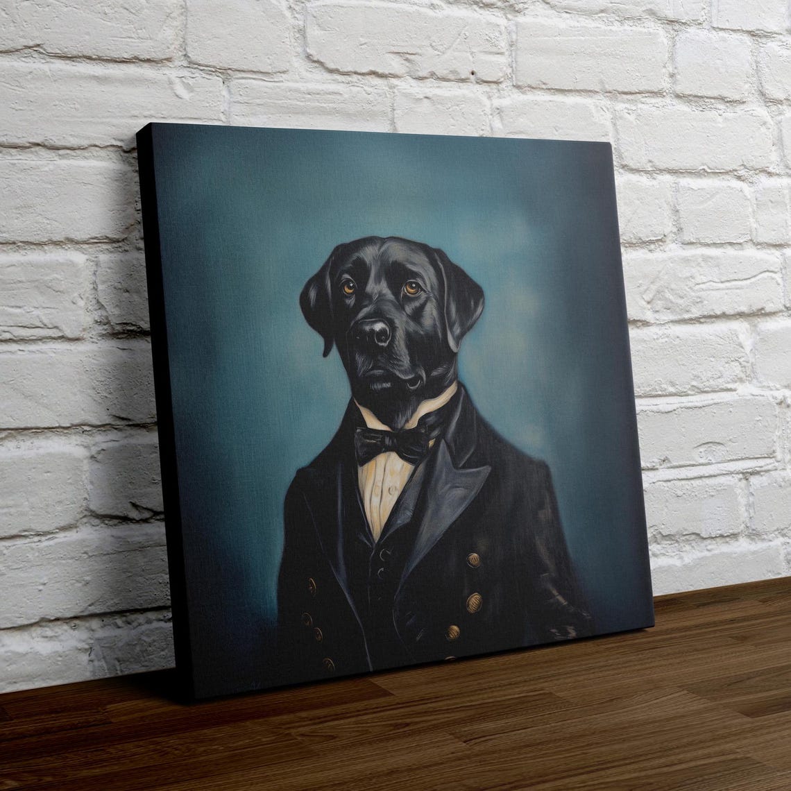 Black Lab Victorian Gentleman Portrait Bow Tie Tuxedo Poster - Image 4