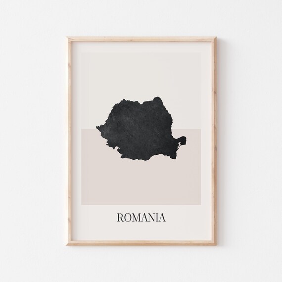 Romania Map Poster Print Minimalist Boho Wall Art Decor For Home Or Gift