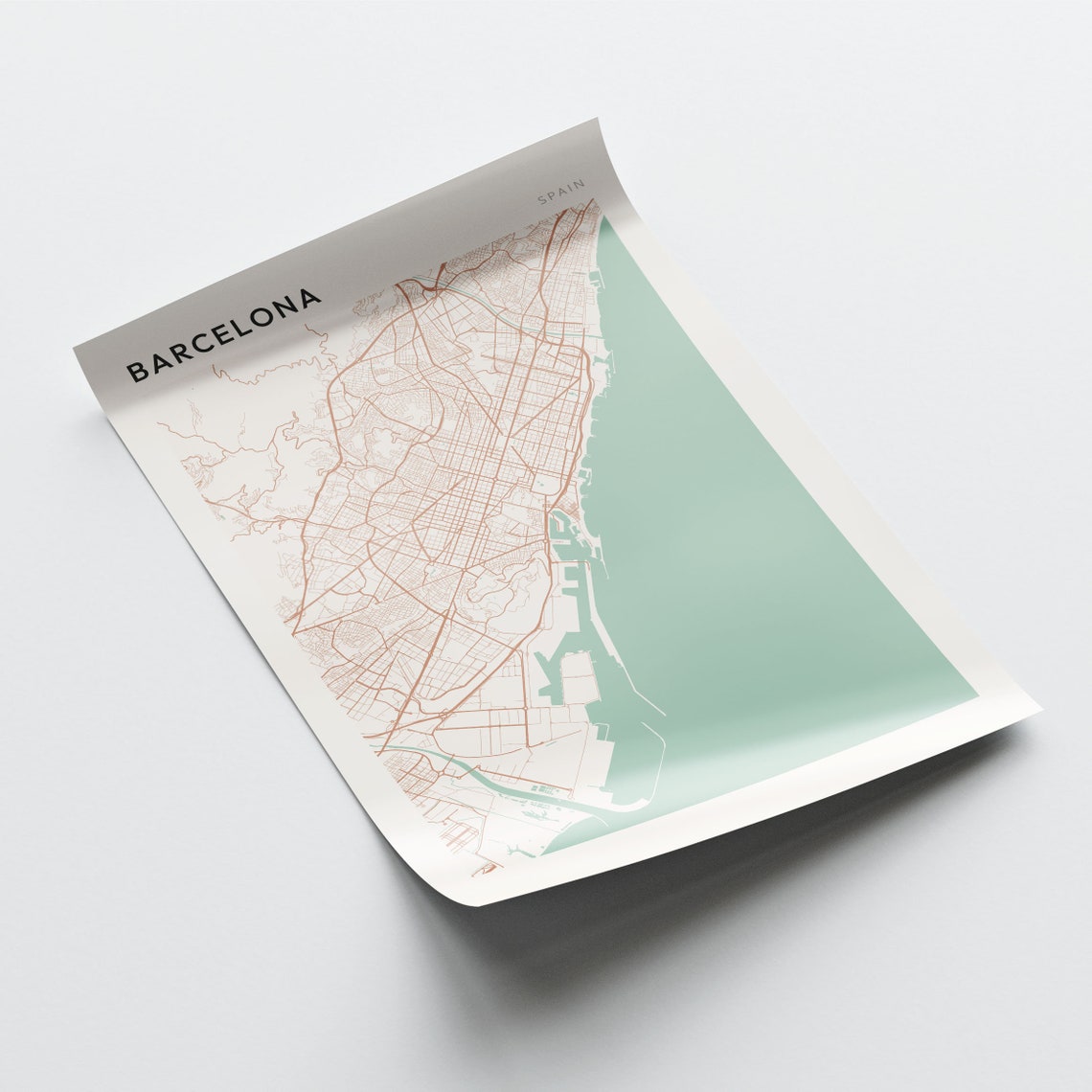 Barcelona Spain Minimalist City Street Map Art Poster Home Decor - Image 2