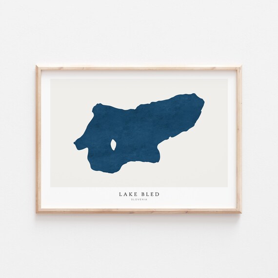 Lake Bled Print Poster Art Wall Map Slovenia