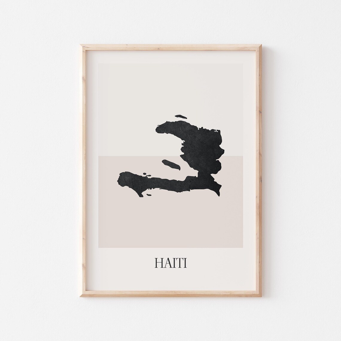 Haiti Map Poster Print, Minimalist Boho Decor