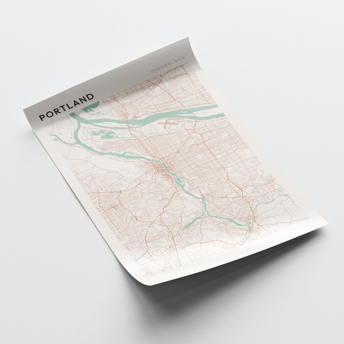 Portland Map Poster Portland Poster Portland Print Portland Wall Art Portland Street Map Portland Map Print Portland Oregon - Image 2